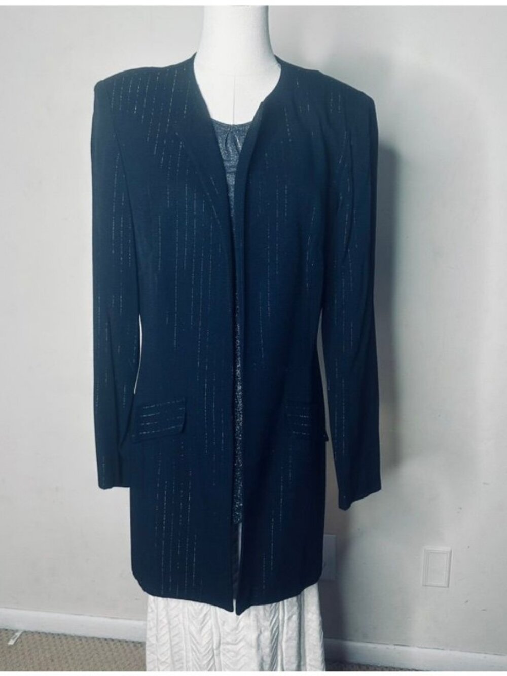 Vtg Danielle Casey Lagenlook Evening Jacket Blouse Set Sz 12 Sparkle Formal Glam
